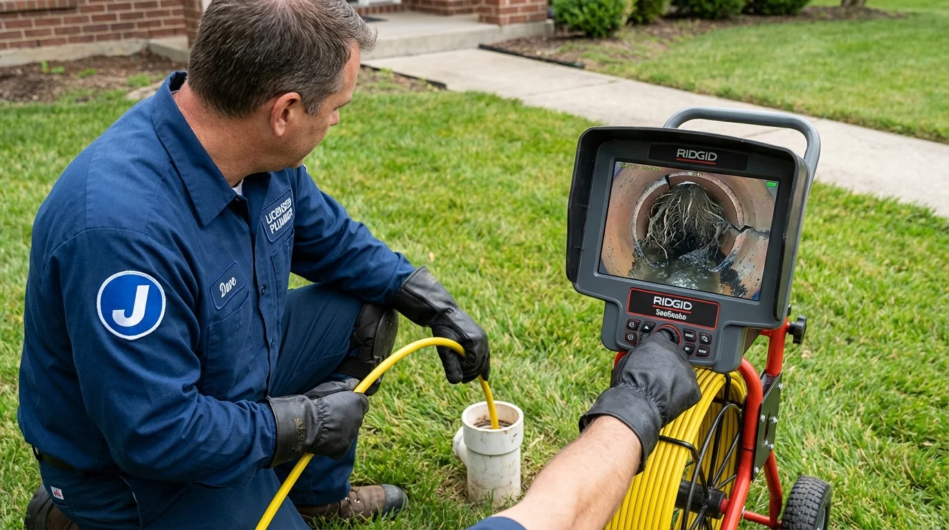 Sewer camera inspection being performed by Johns Plumbing LLC in Wrangell